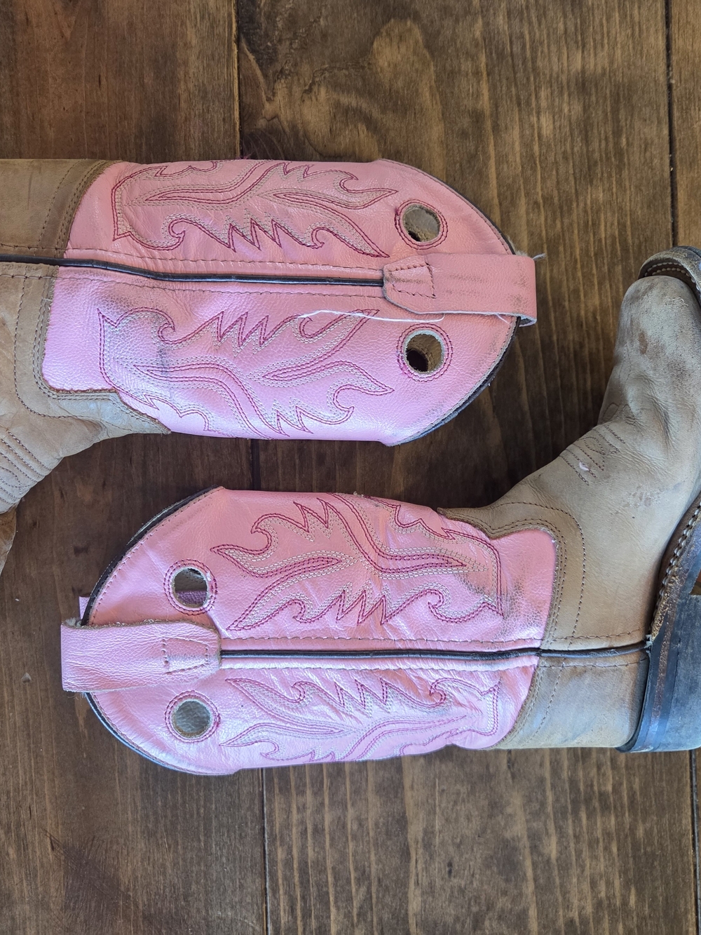 Pink & Tan Western Cowboy Boots